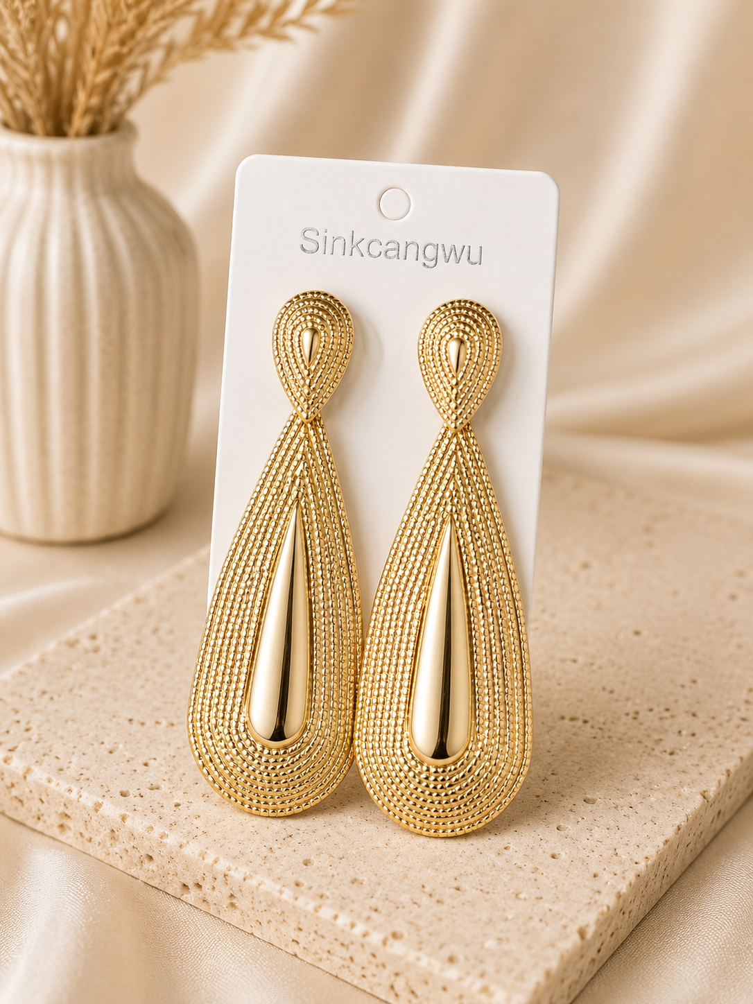 Golden Glow Teardrop Earrings