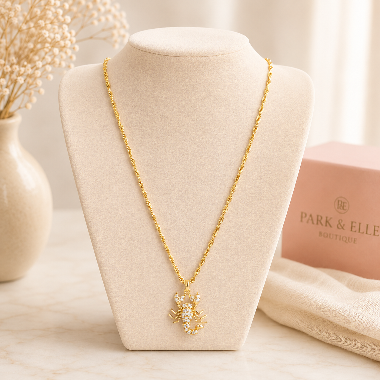 Golden Sting Scorpion Necklace