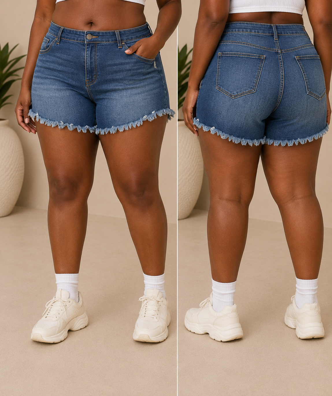 Coastal Fringe Denim Shorts