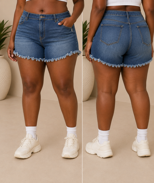 Coastal Fringe Denim Shorts