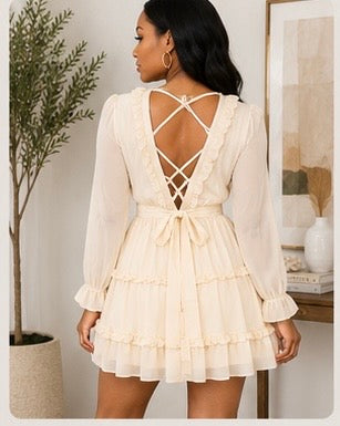 Ivory Dream Ruffle Mini Dress