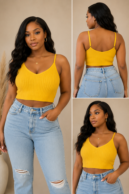 Sunshine State Ribbed Crop Tank