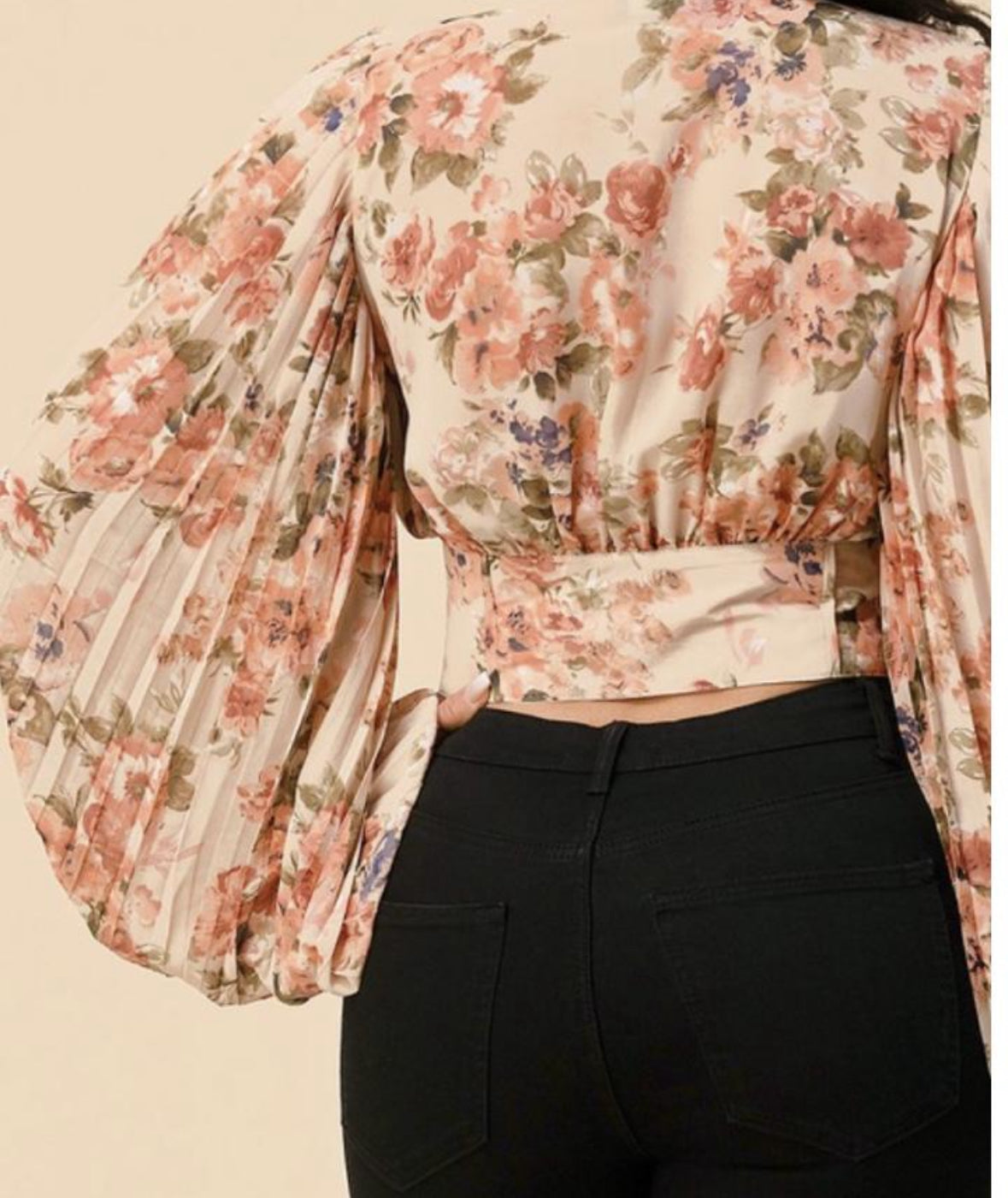 The Blushing Petals Pleated Blouse