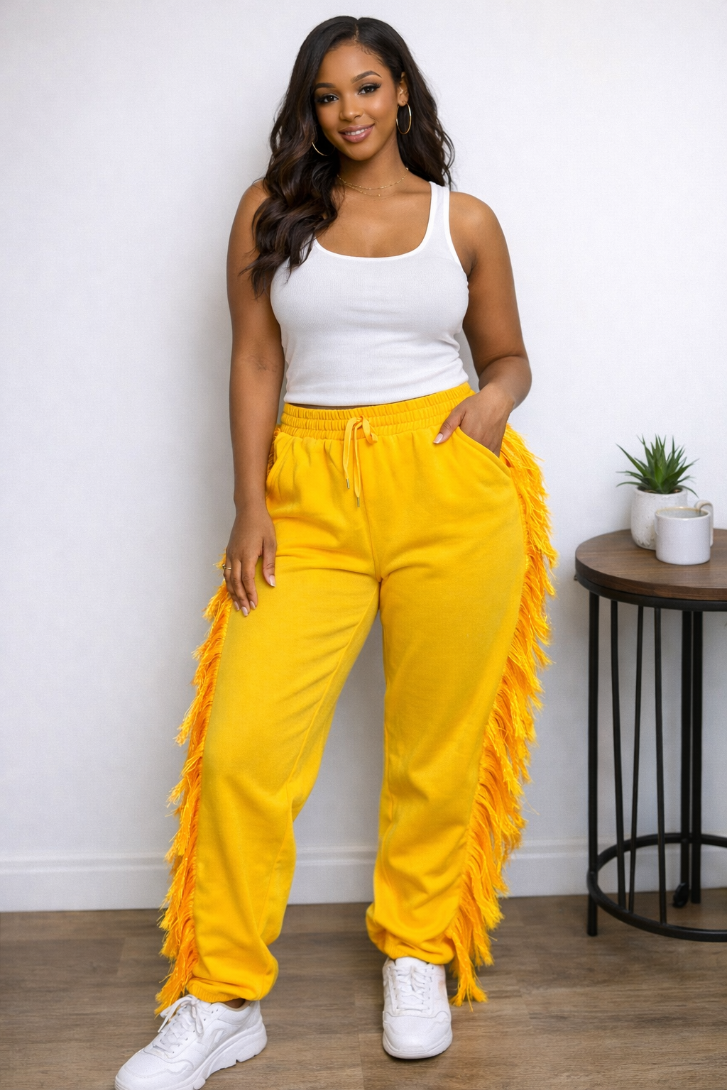 The Pop of Fringe Joggers