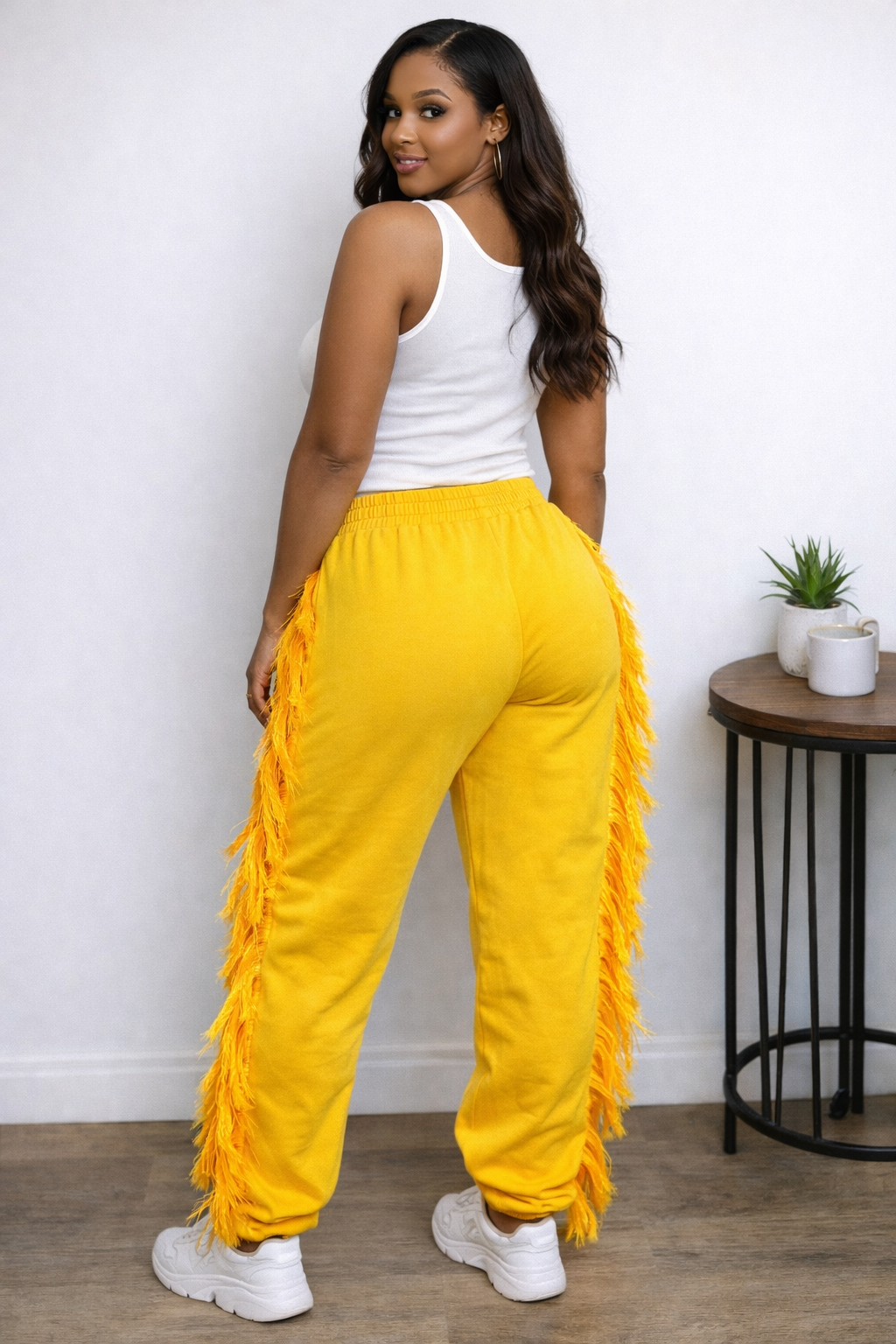 The Pop of Fringe Joggers